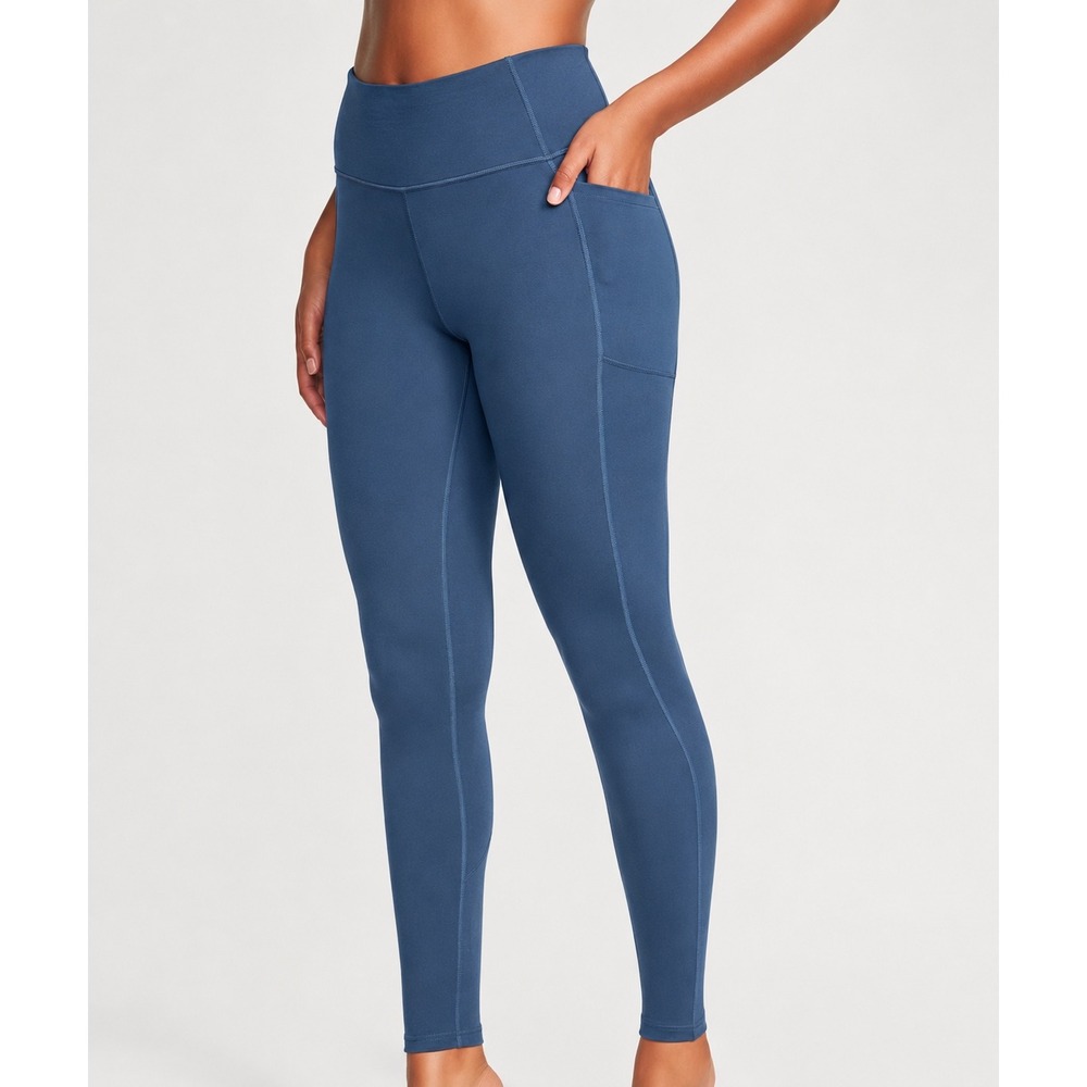 VSX Victorias Secret Sport Leggings Blue High Waisted Side Pockets Large Regular